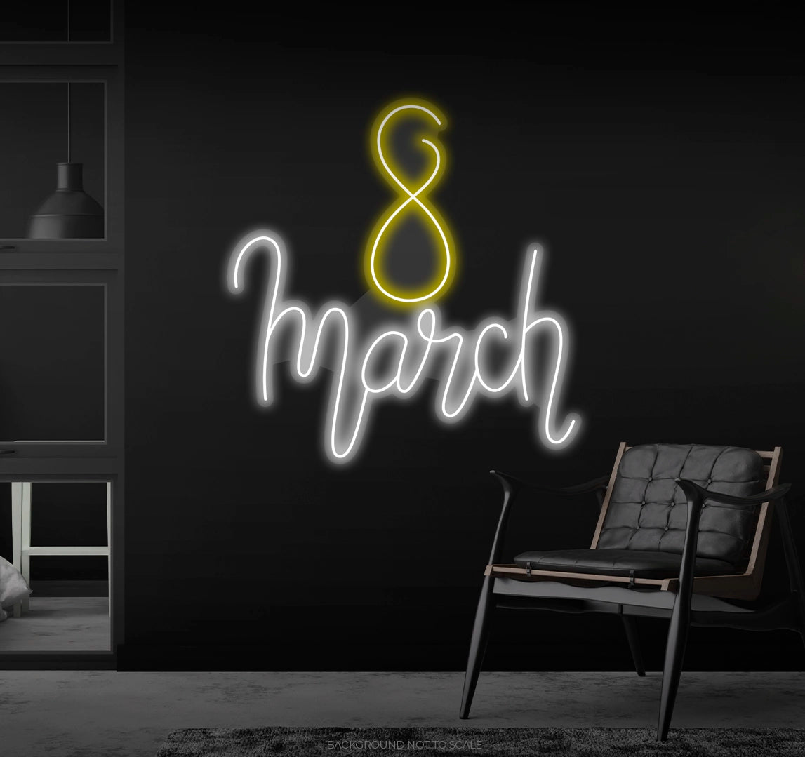 8 march handwriting LED neon