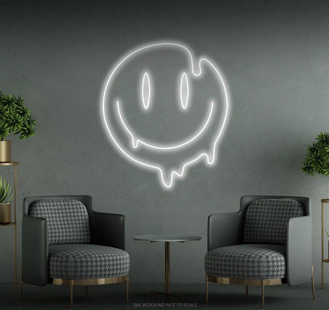 Smiley melting LED neon