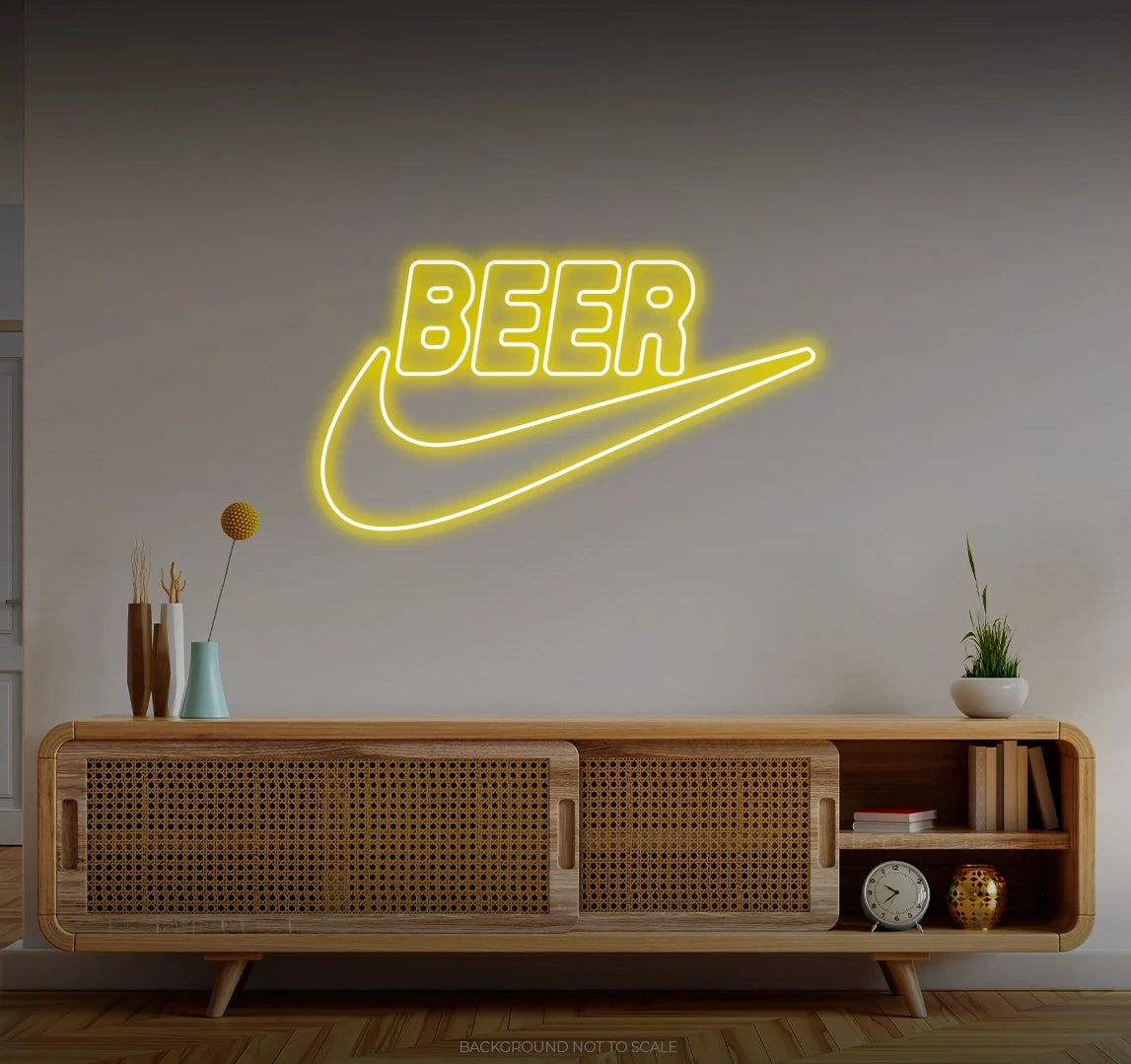 Beer nike logo LED neon