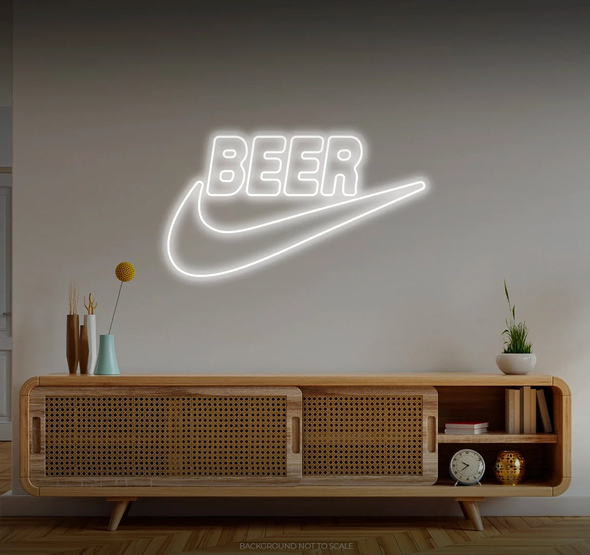 Beer nike logo LED neon
