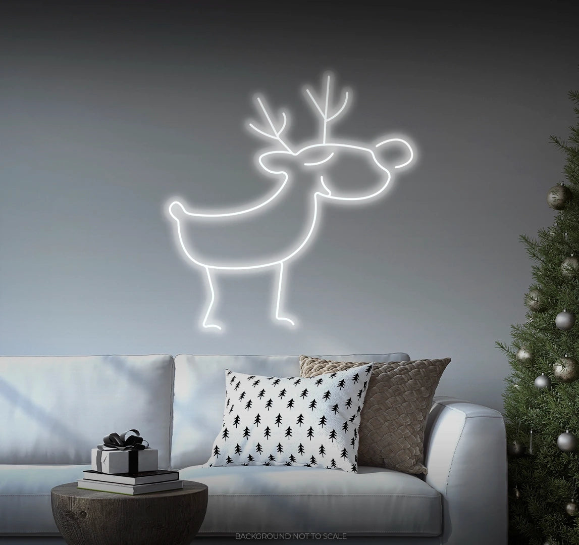 Coloured nose reindeer LED neon