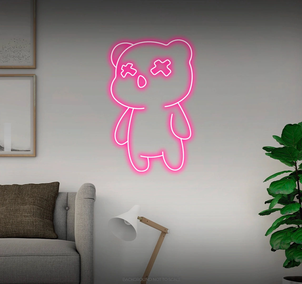 Dead teddy bear LED neon