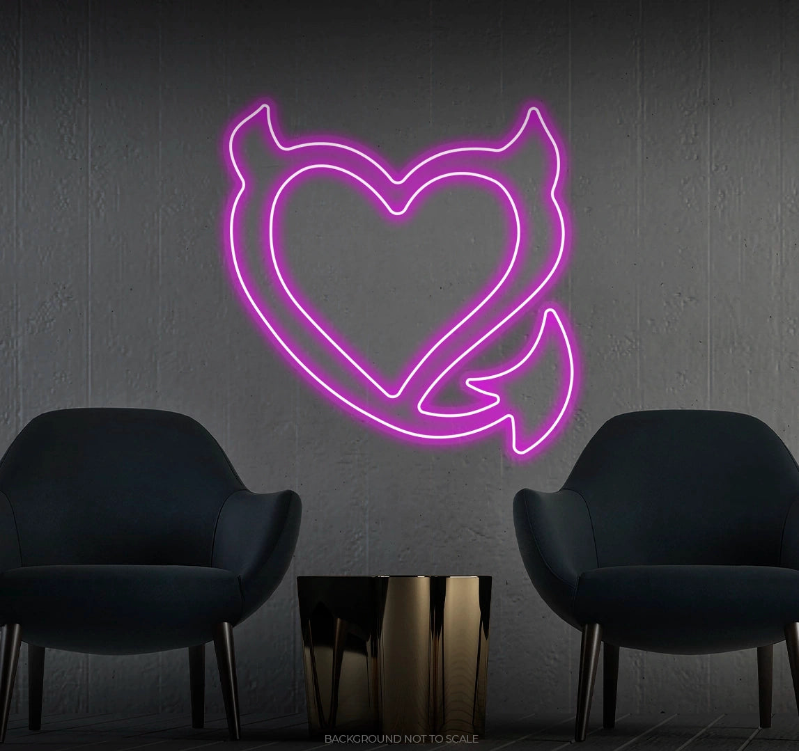 Devil heart LED neon