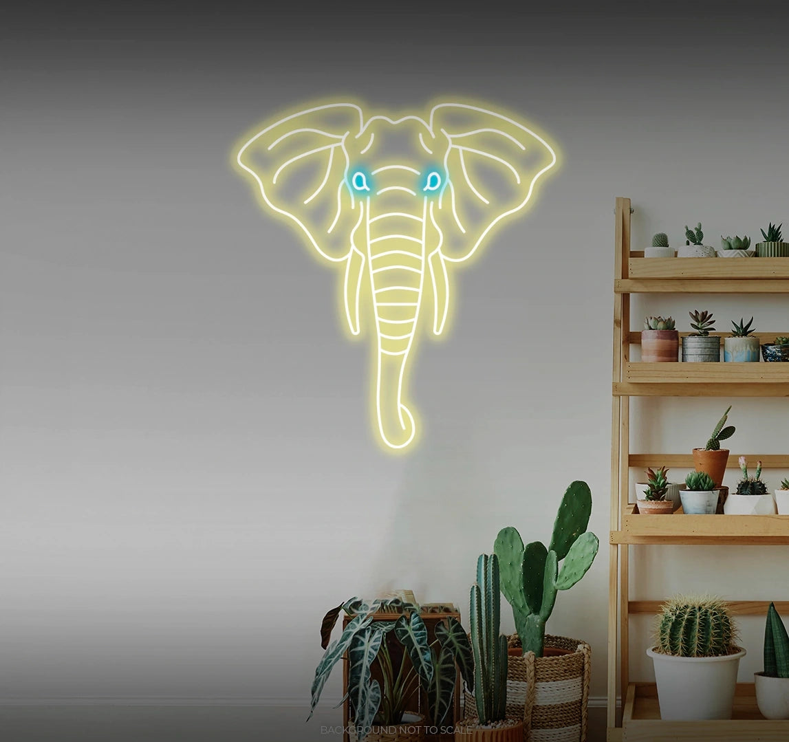 Elephant head LED neon