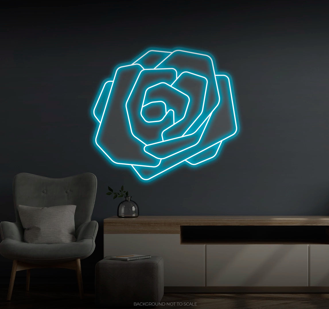 Geometric rose Ledneon