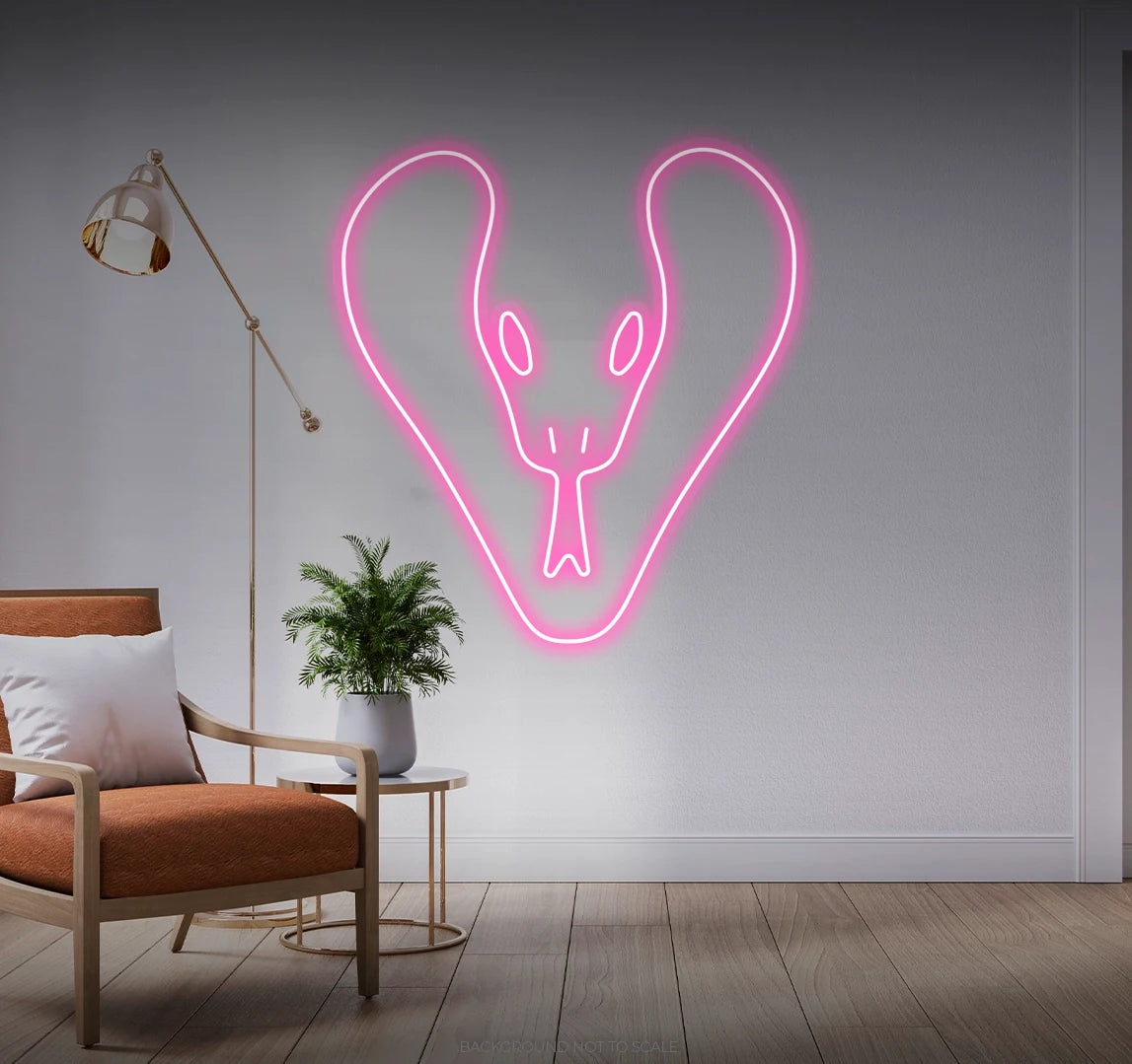 Heart shaped snake head LED neon