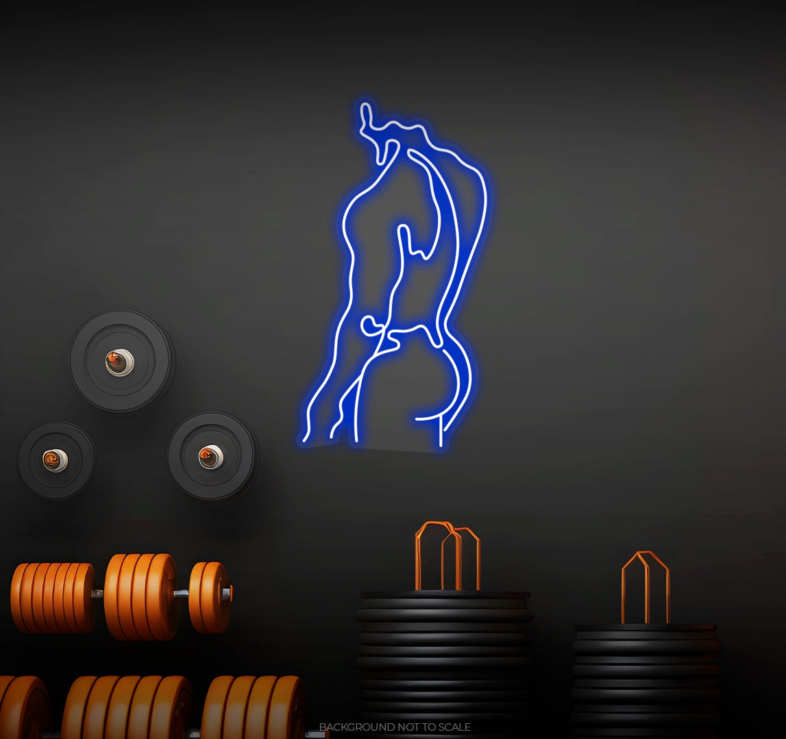 Man back line art LED neon