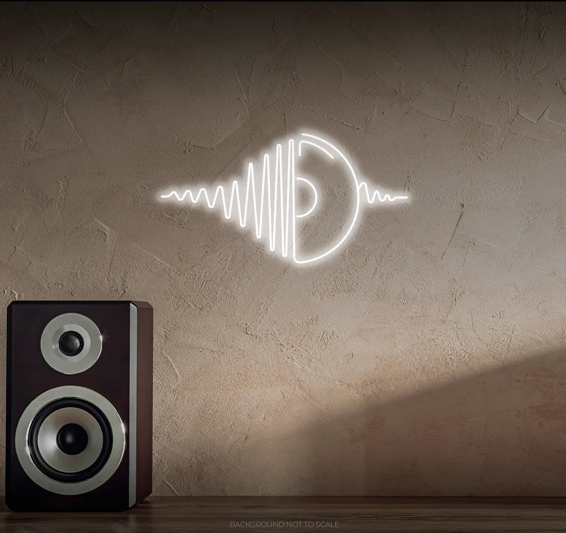 Music waves with record LED neon
