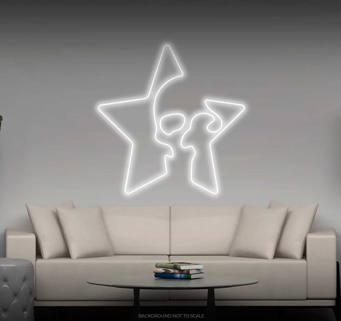 Star skull LED neon