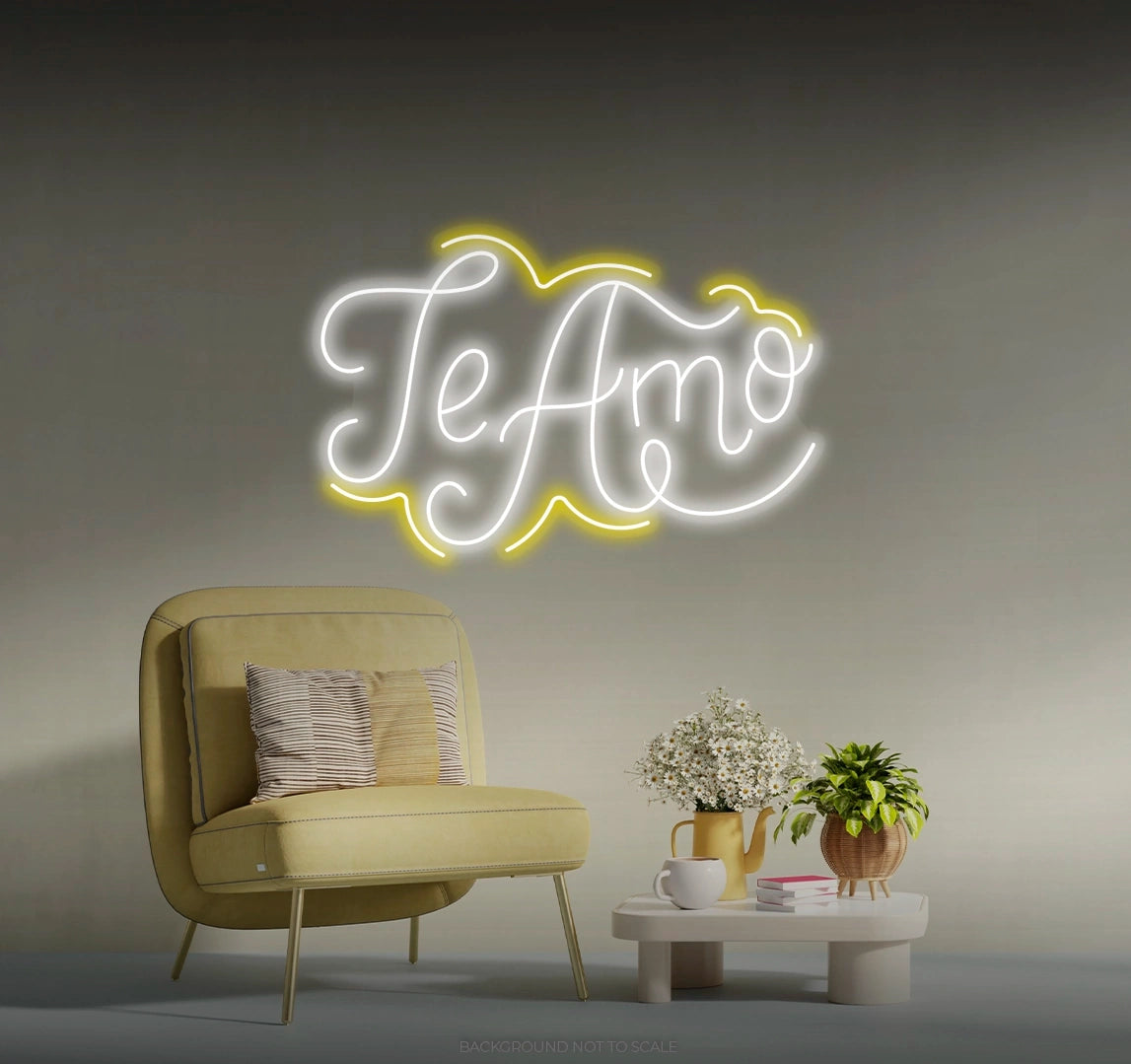 Te amo cutted frame LED neon