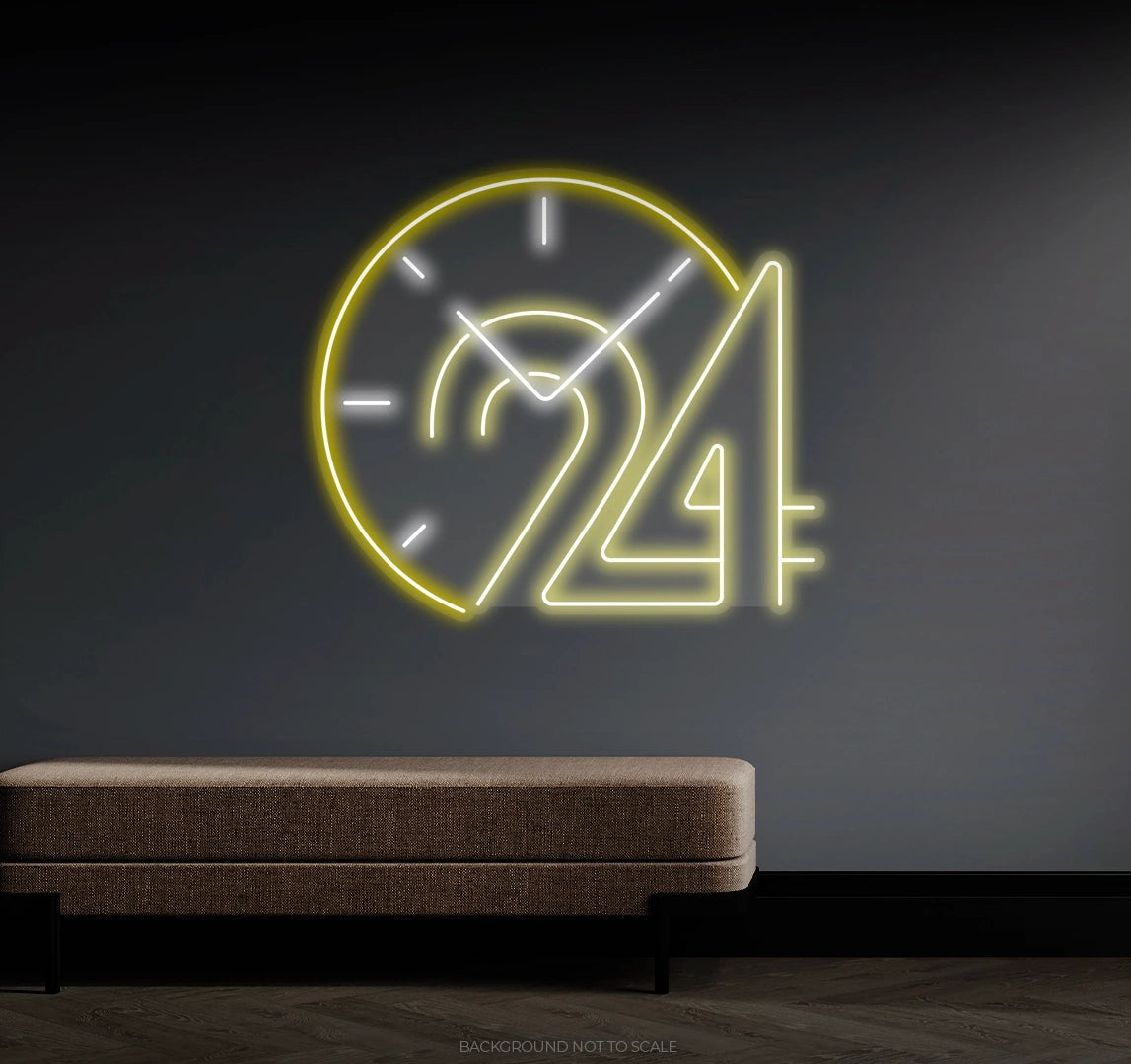 24 hours clock LED neon