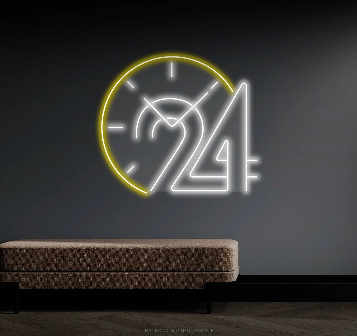 24 hours clock LED neon