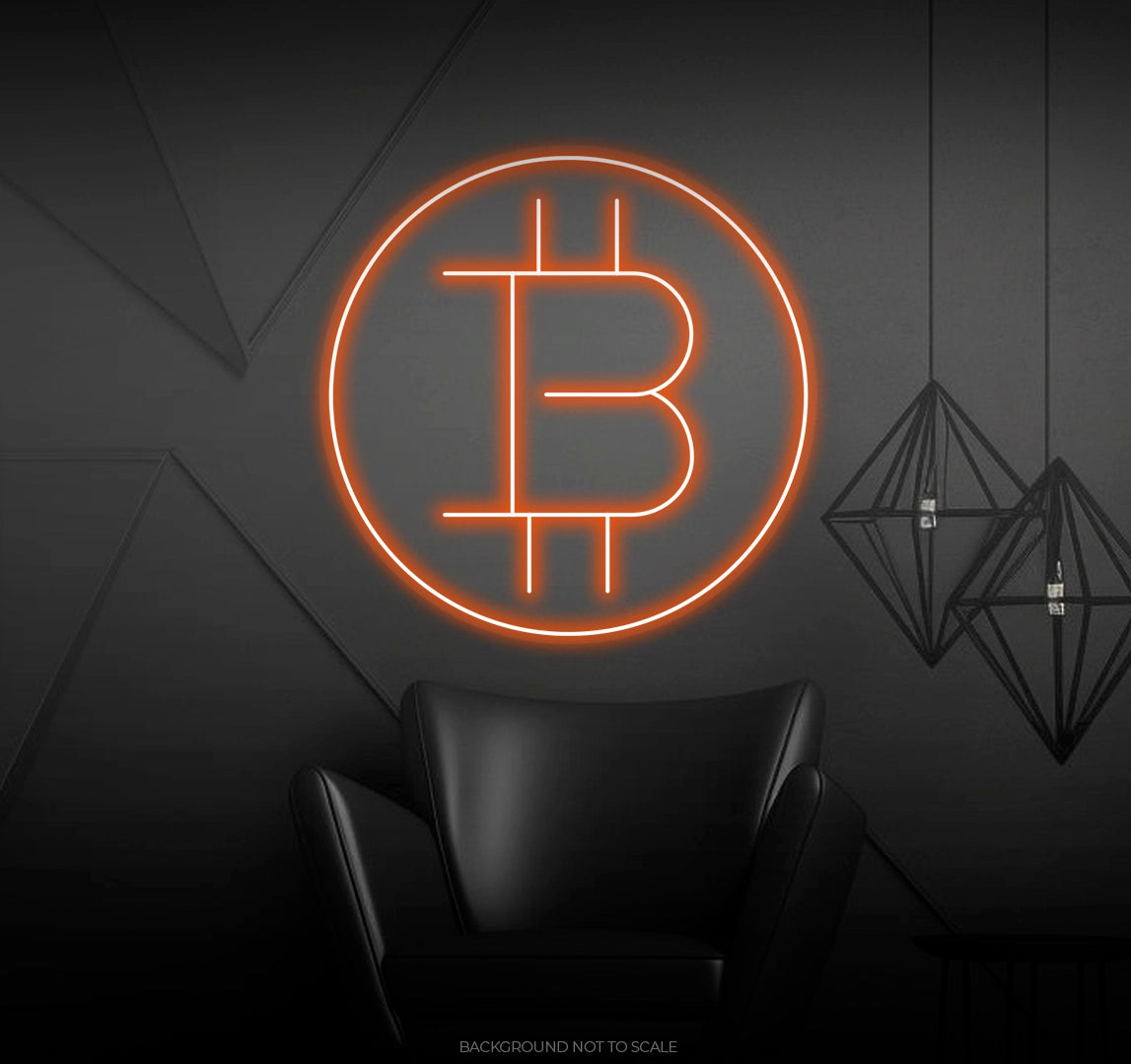 Bitcoin in circle ledneon