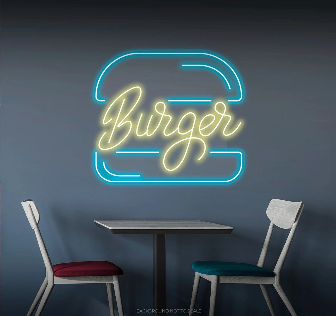 Burger handwritten ledneon