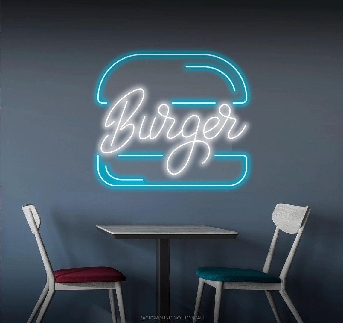 Burger handwritten ledneon