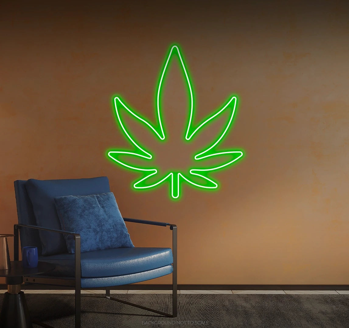 Cannabis leaf ledneon