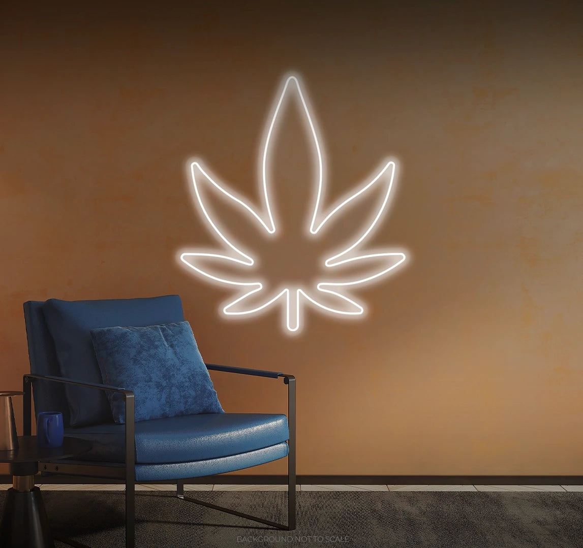 Cannabis leaf ledneon