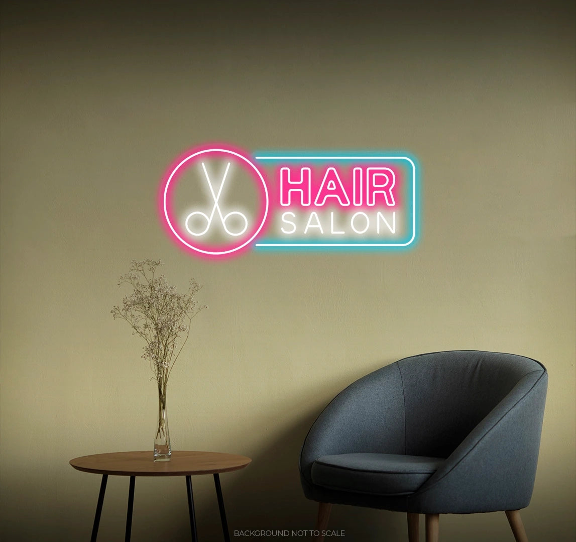 Hair salon round scissors ledneon