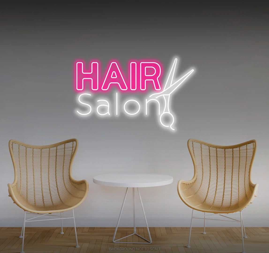 Hair salon scissors sign ledneon