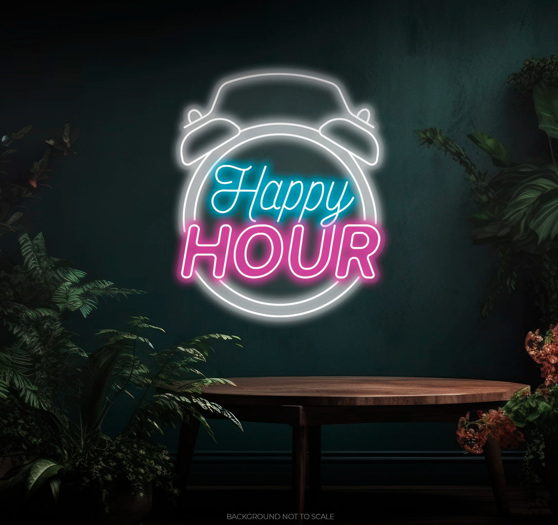 Happy hour clock ledneon