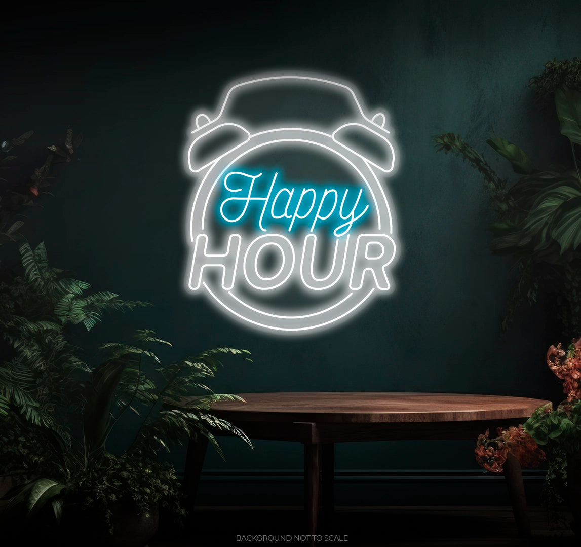 Happy hour clock ledneon