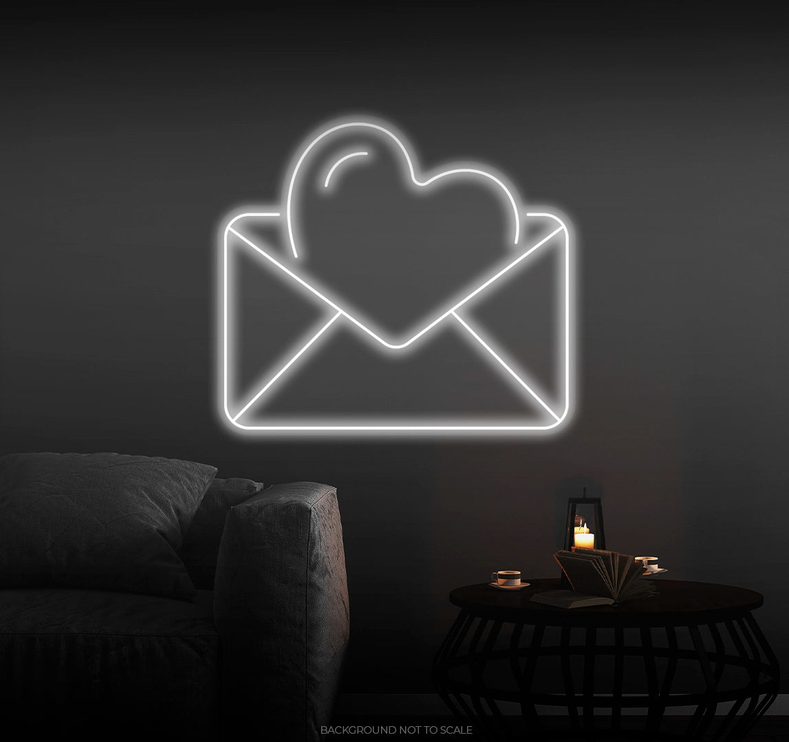 Heart in envelope ledneon