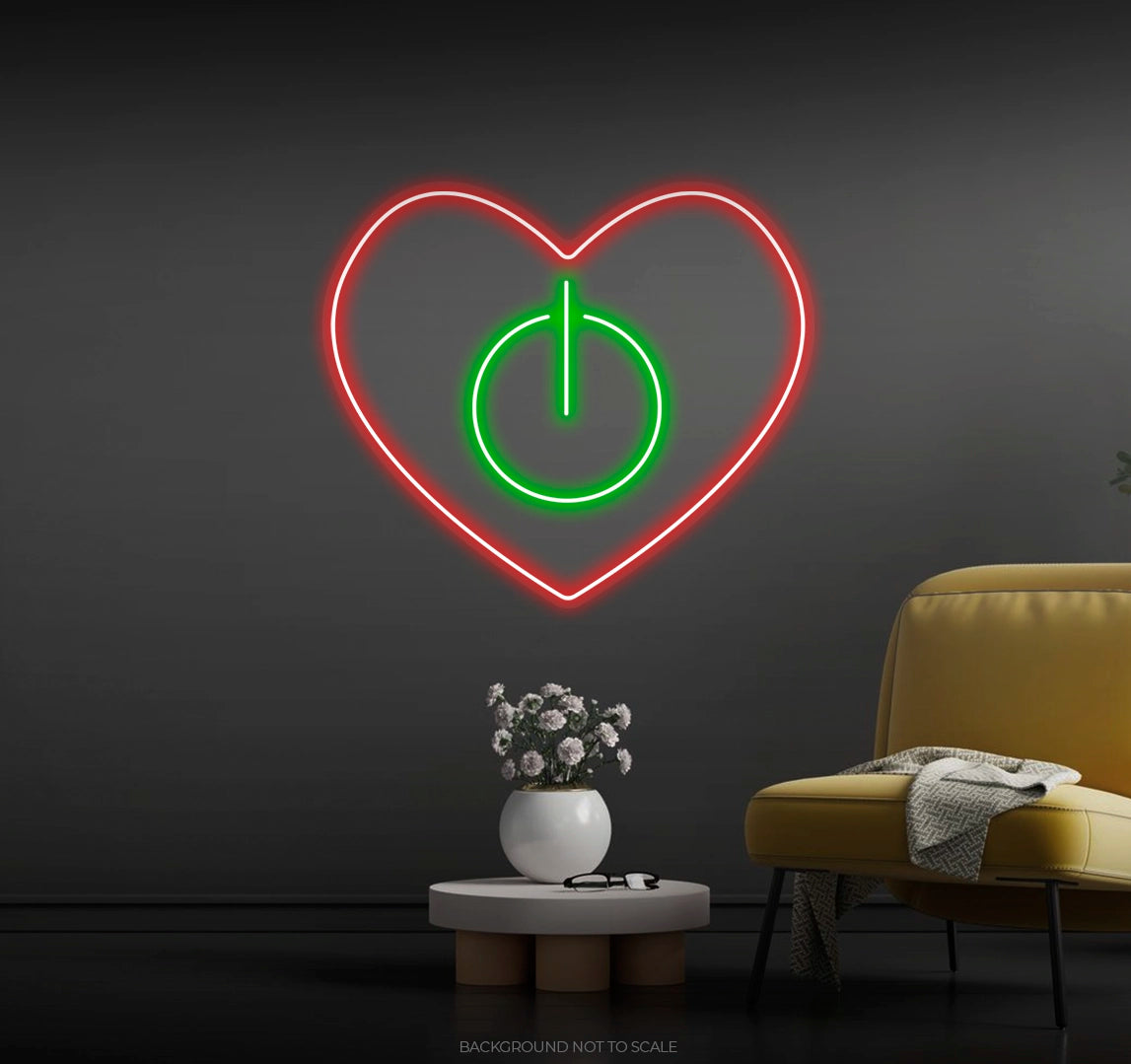 Heart on off ledneon