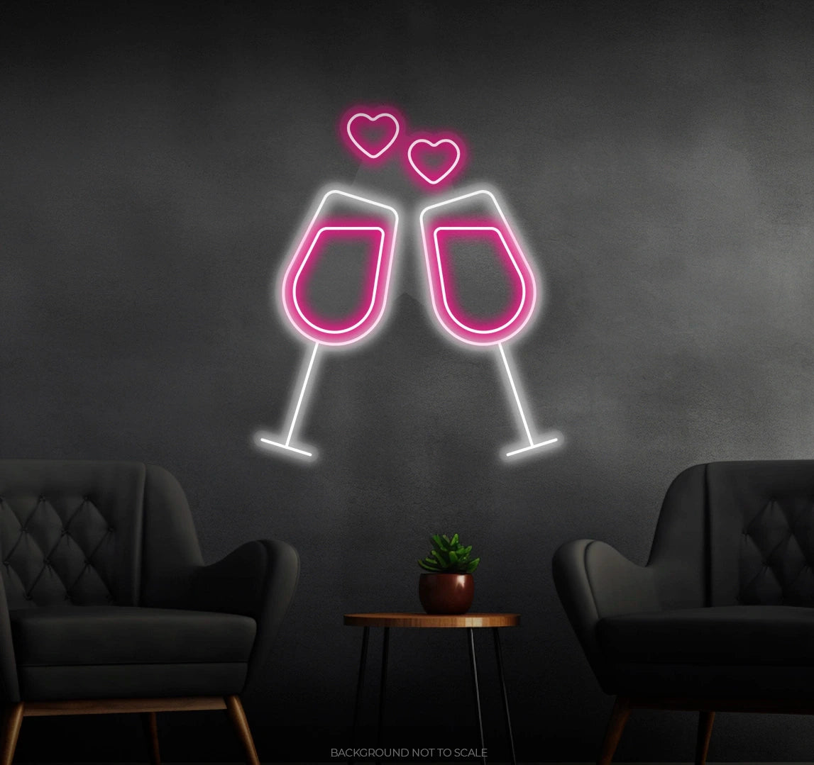 Hit the wine glasses ledneon