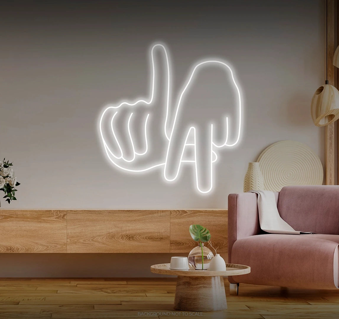 LA hand gesture LED neon