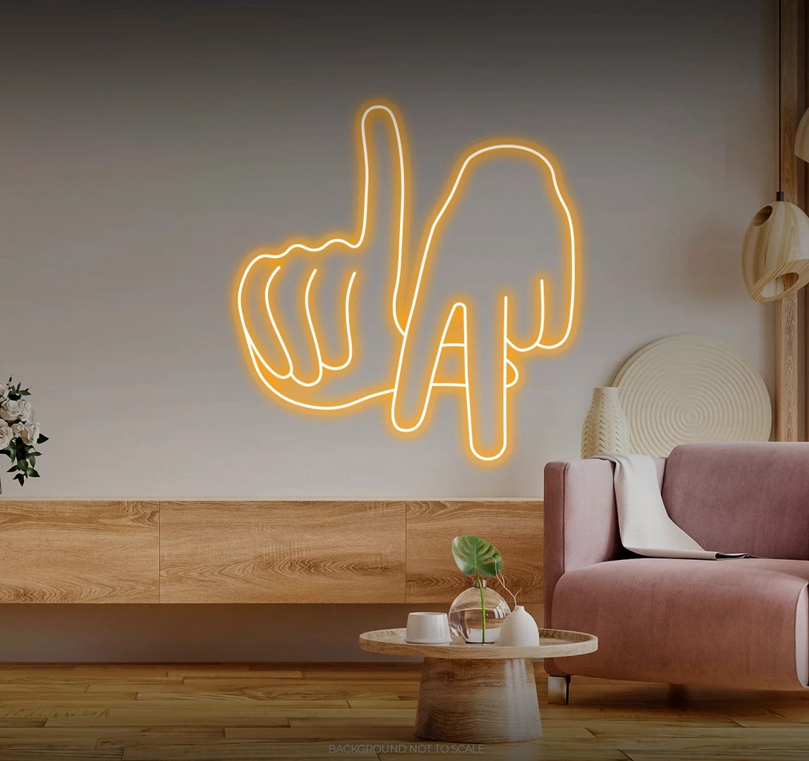 LA hand gesture LED neon