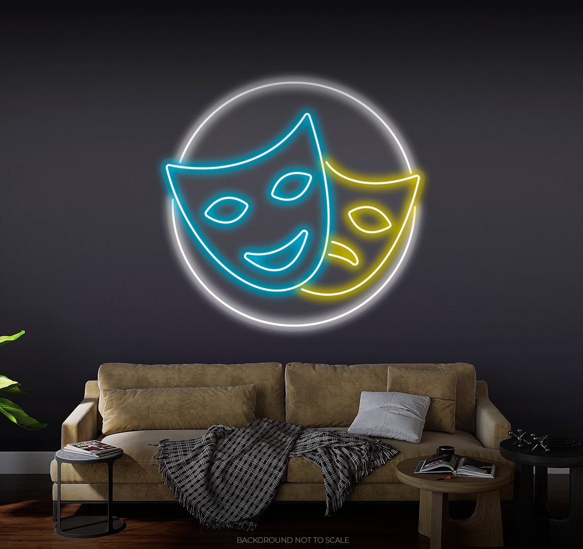 Circle of masks ledneon