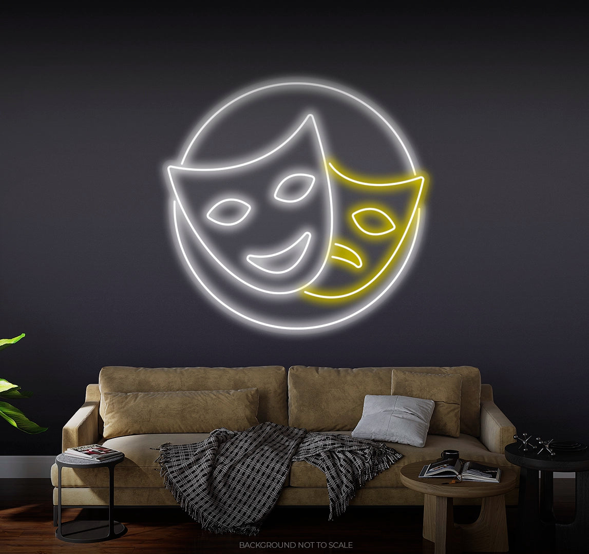 Circle of masks ledneon