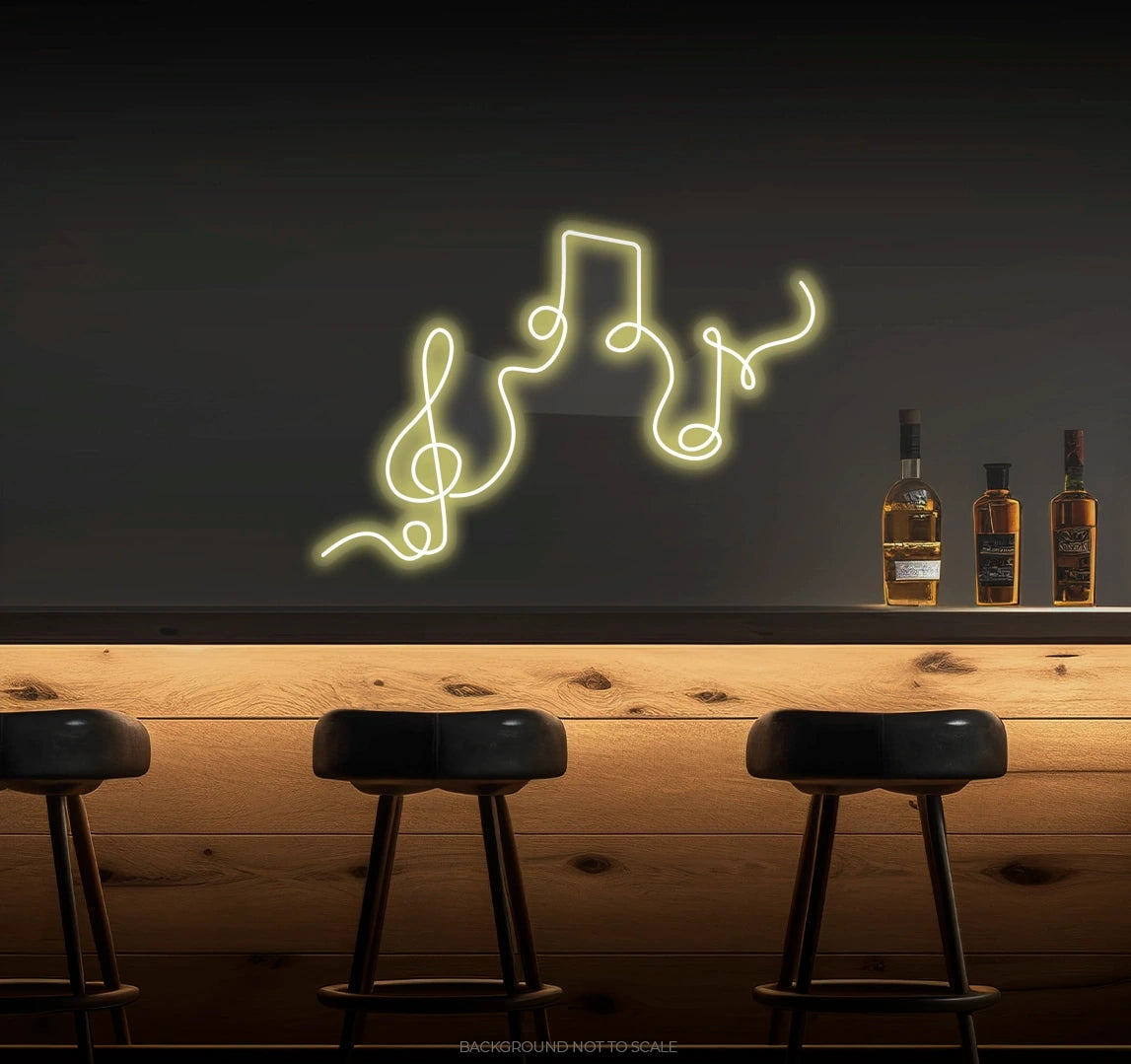 Music notes melodic harmony ledneon