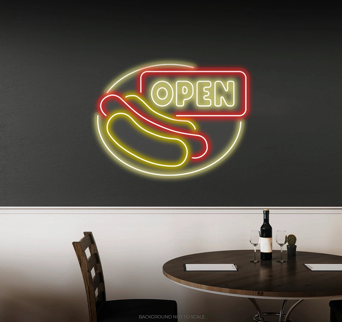 Open hotdog ledneon