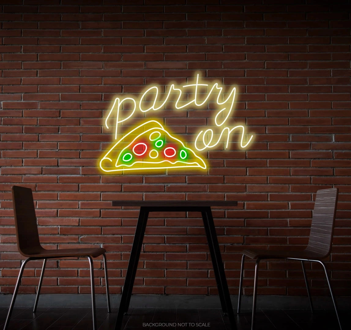 Party on pizza ledneon