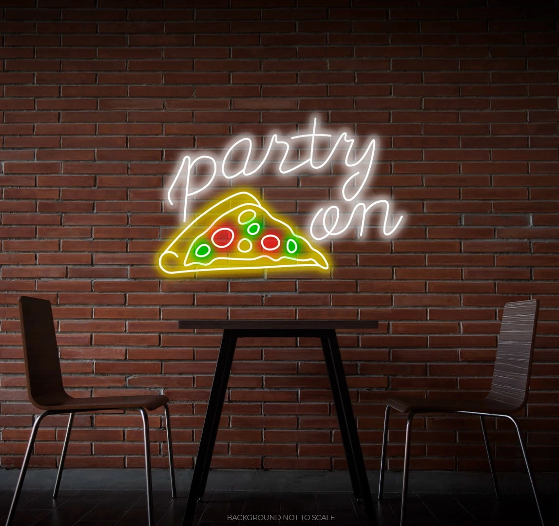 Party on pizza ledneon