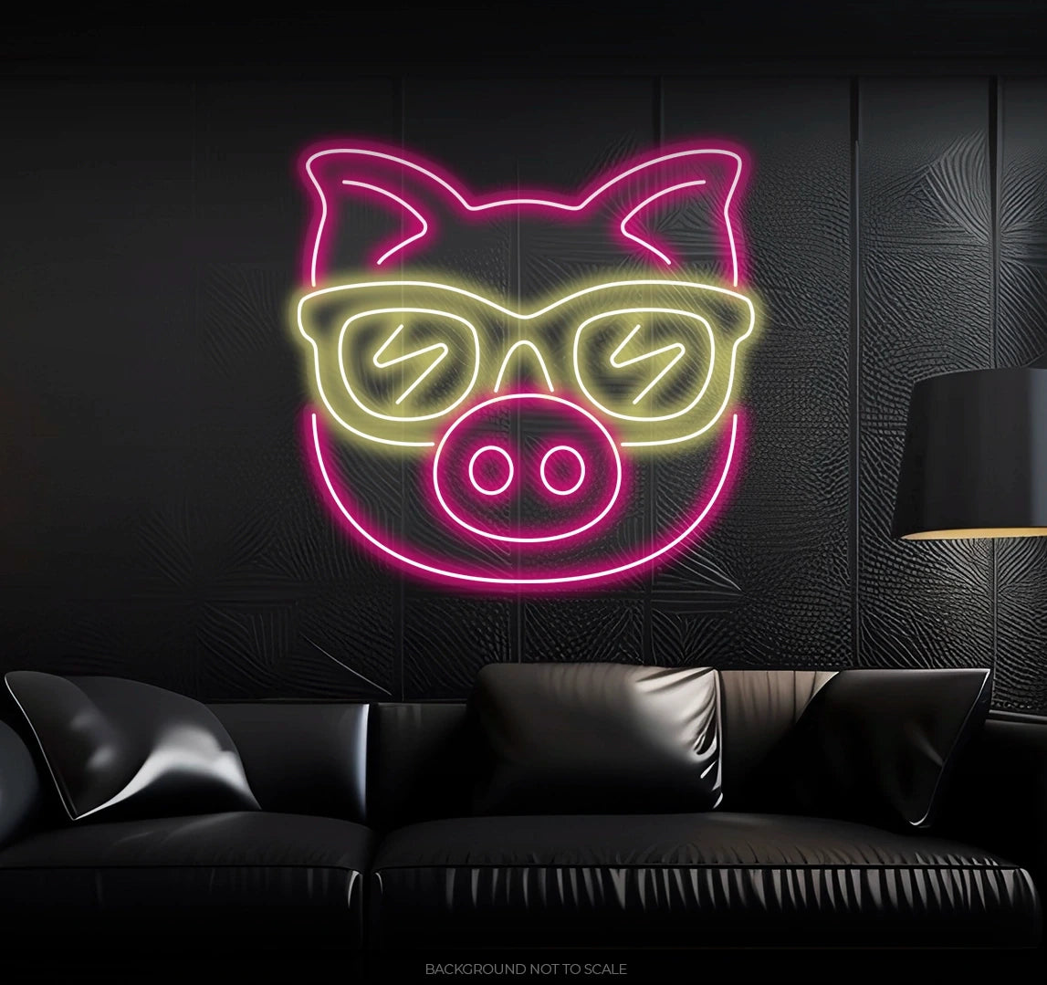 Cool pig wear sunglasses ledneon