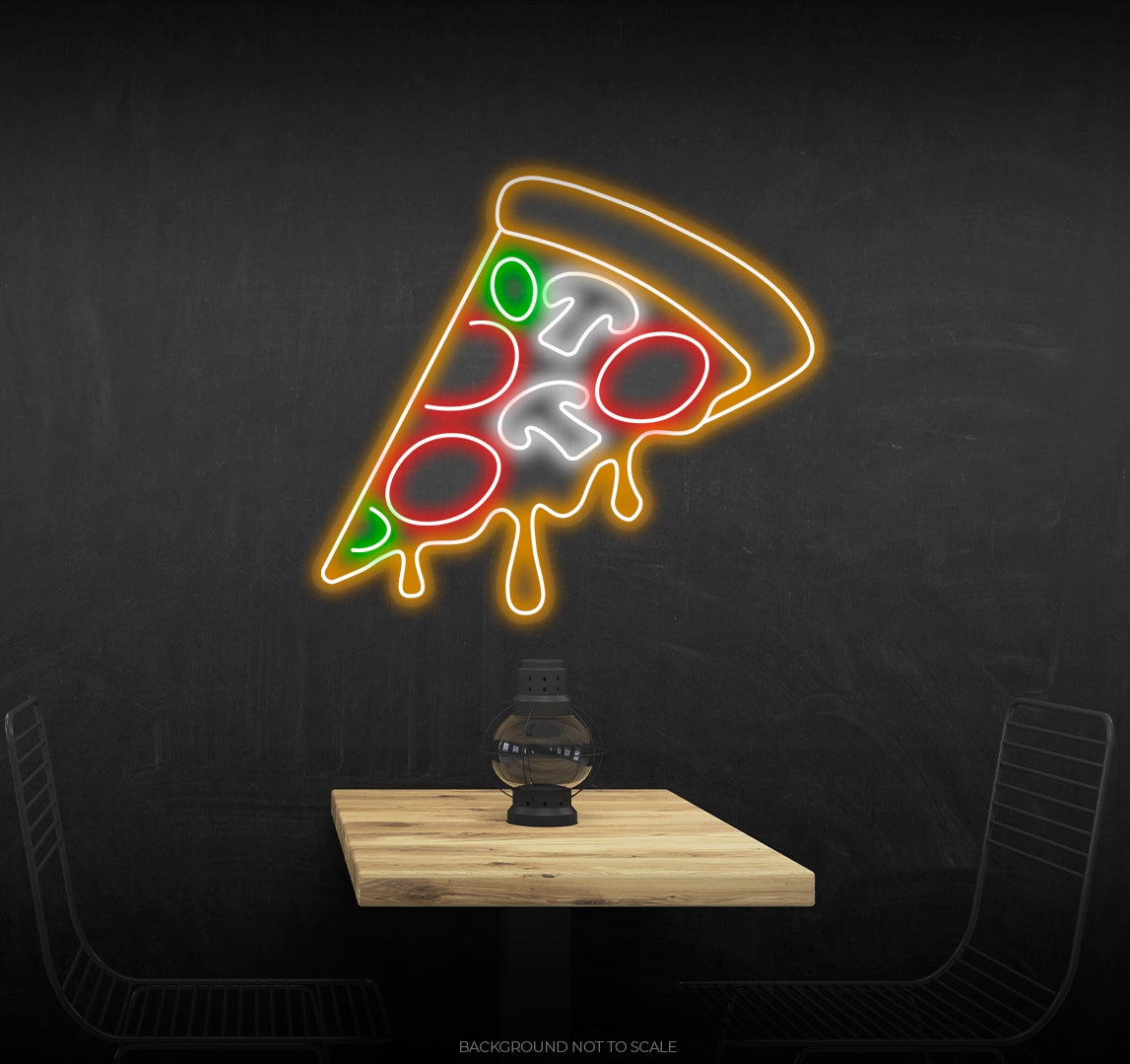 Pizza slice ledneon