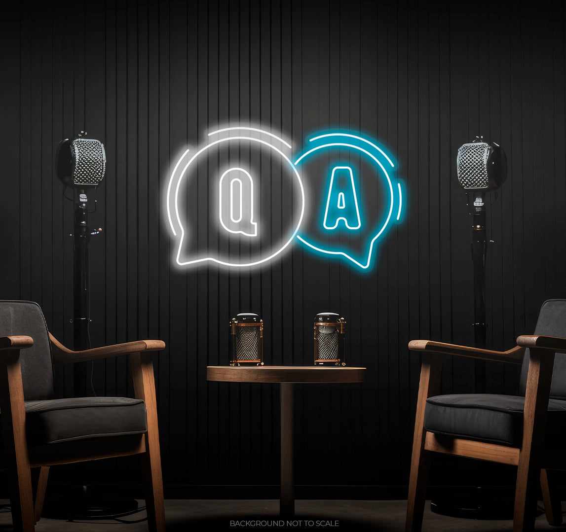 Question answer speech balloon ledneon