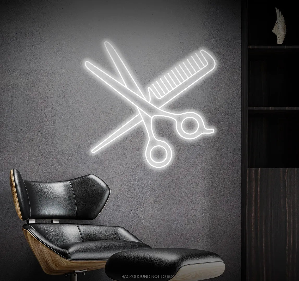 Scissors and comb ledneon