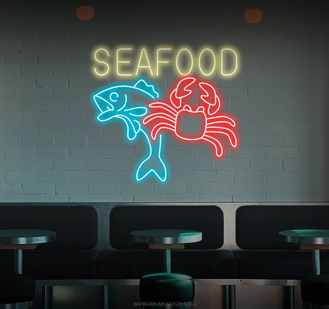 Seafood sign LED neon