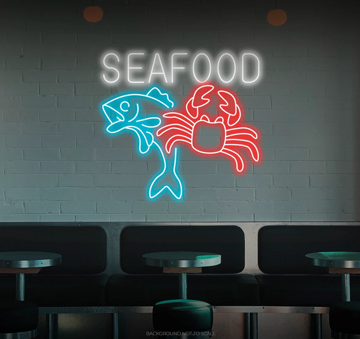 Seafood sign LED neon