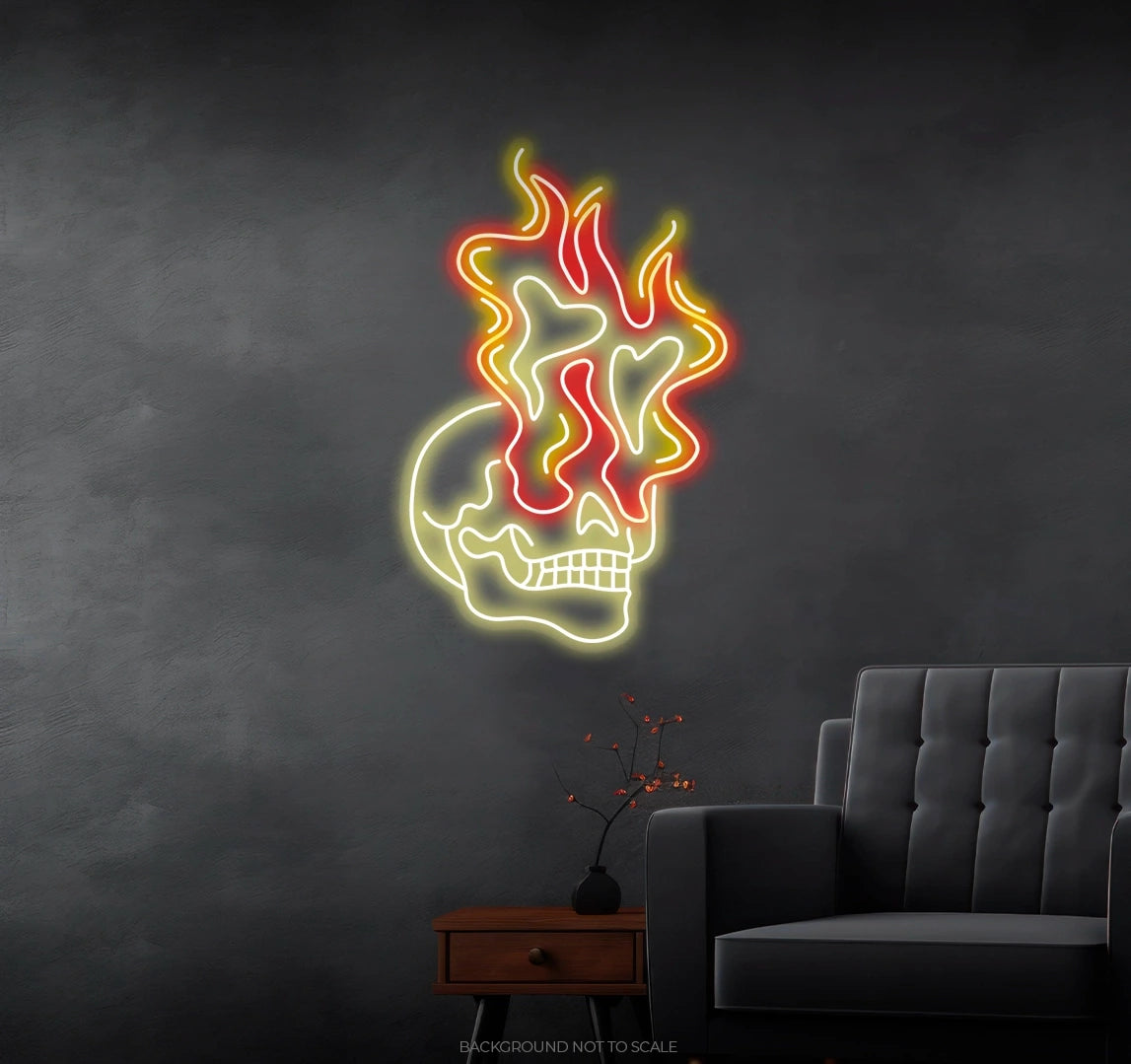 Skeleton fire ledneon