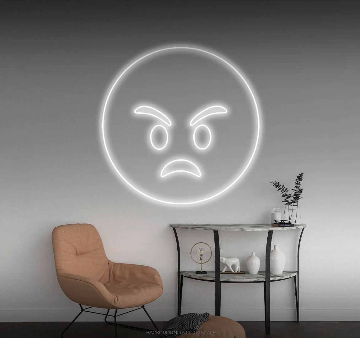 Smiley angry LED neon