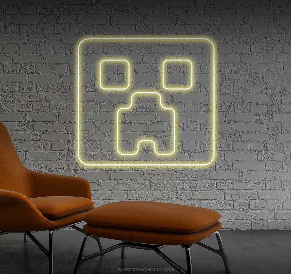 Smiley square shocked LED neon