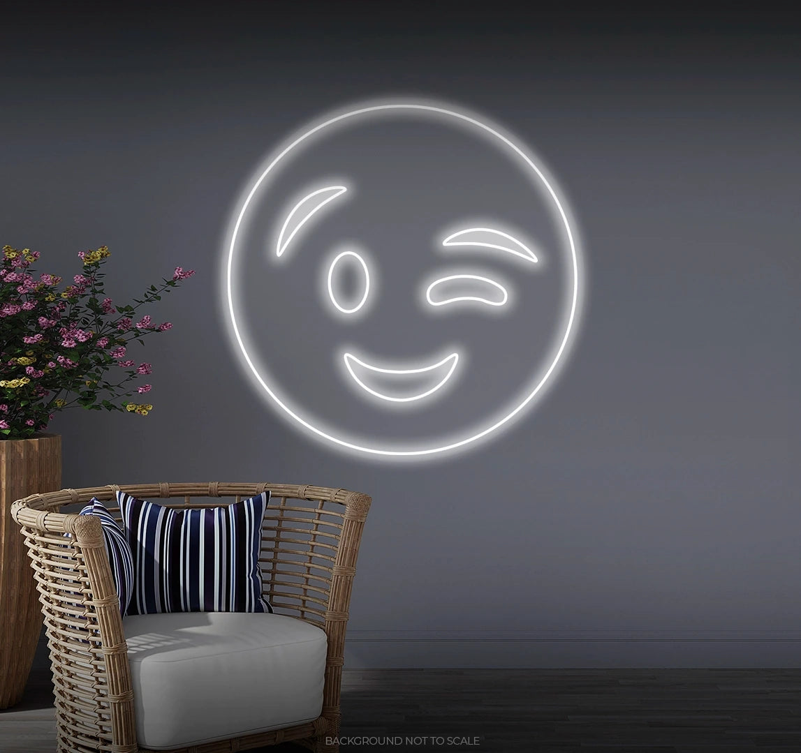 Smiley wink LED neon