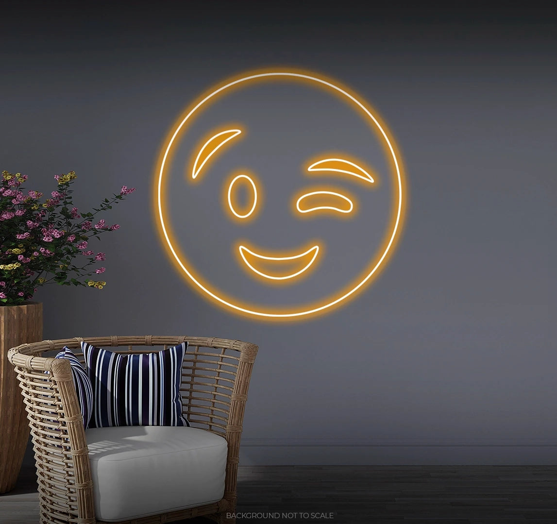 Smiley wink LED neon