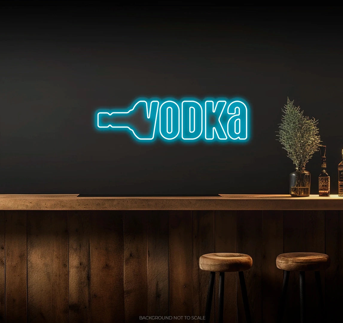 Vodka bottle in vodka letters ledneon