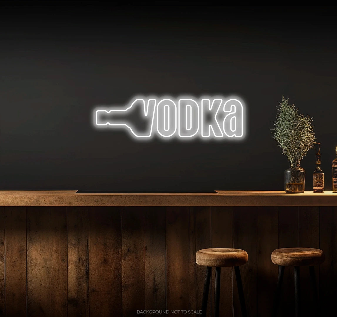 Vodka bottle in vodka letters ledneon