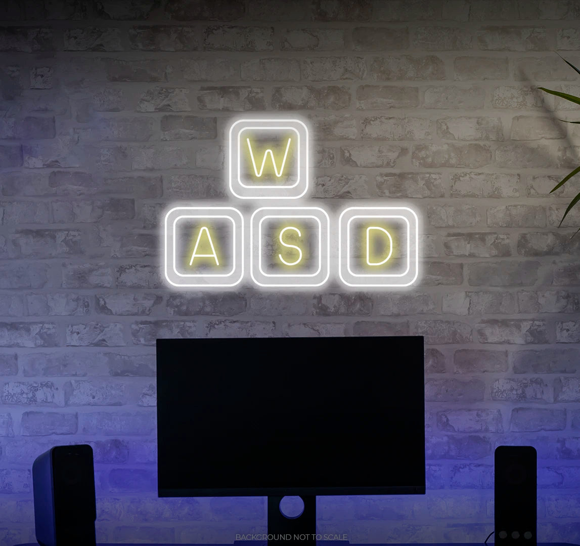 WASD keyboard buttons ledneon